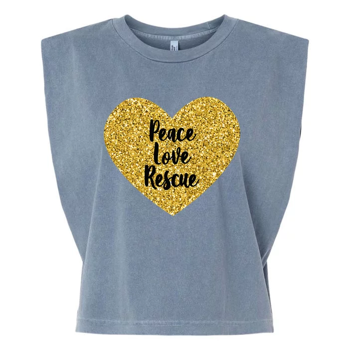 Dog Lover Peace Love Rescue Dog Mom Garment-Dyed Women's Muscle Tee