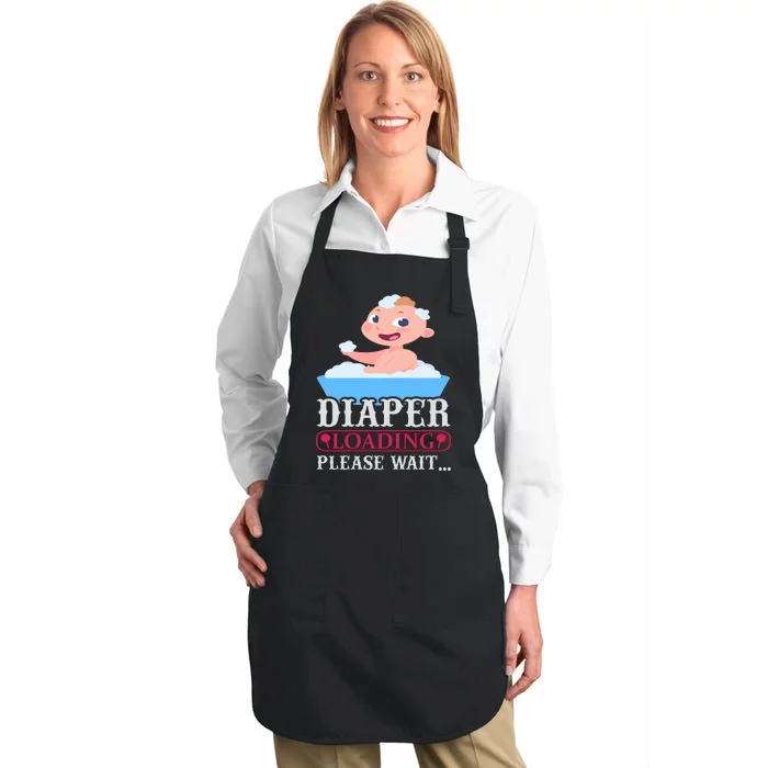 Diaper Loading Please Wait Full-Length Apron With Pocket