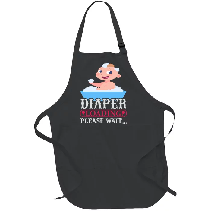 Diaper Loading Please Wait Full-Length Apron With Pocket