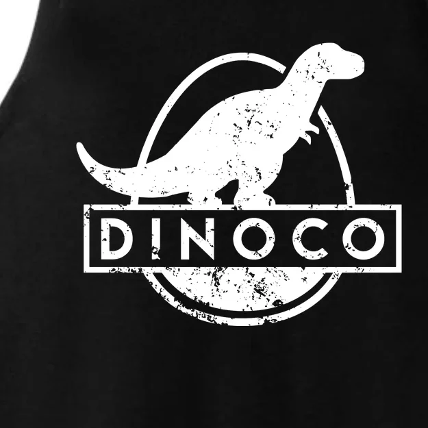 Dinoco Logo Rustic Monochrome Ladies Tri-Blend Wicking Tank