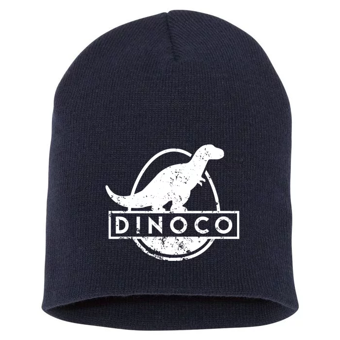 Dinoco Logo Rustic Monochrome Short Acrylic Beanie