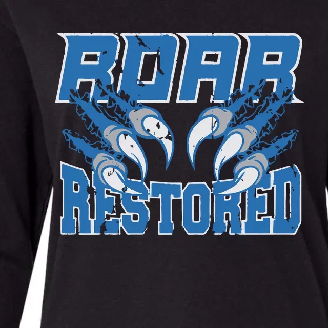 Detroit Lion Roar Restored Womens Cotton Relaxed Long Sleeve T-Shirt