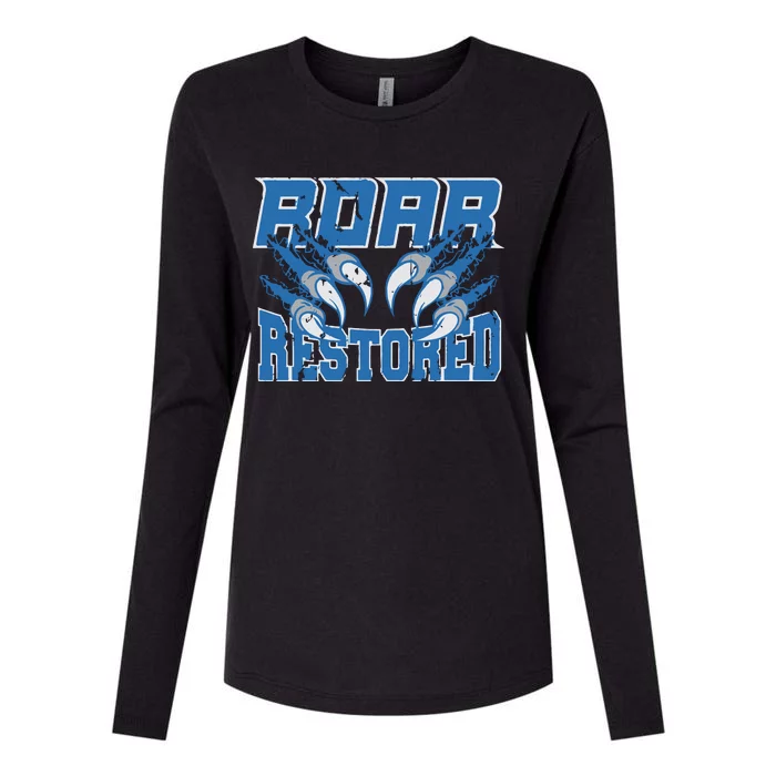 Detroit Lion Roar Restored Womens Cotton Relaxed Long Sleeve T-Shirt