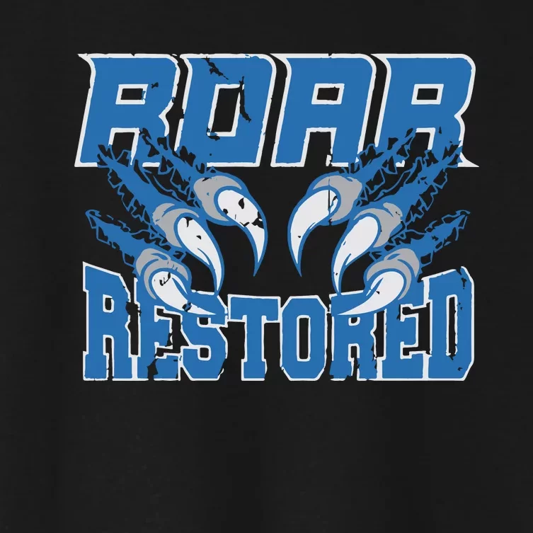 Detroit Lion Roar Restored Women's Crop Top Tee