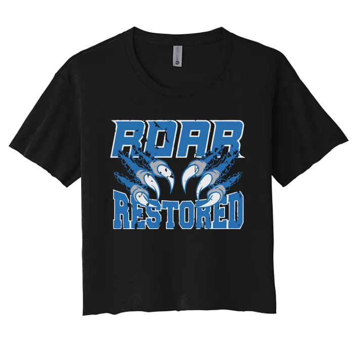 Detroit Lion Roar Restored Women's Crop Top Tee