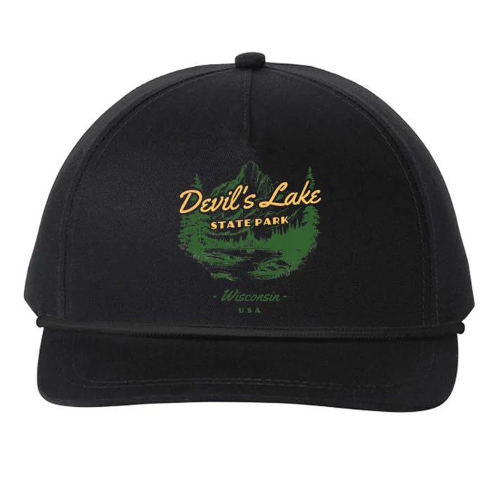 DevilS Lake State Park Wisconsin Retro Vintage Snapback Five-Panel Rope Hat