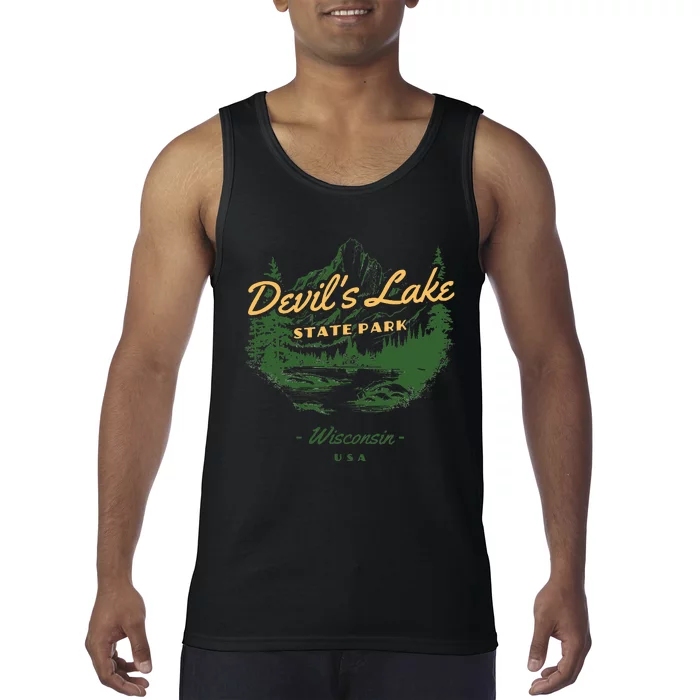 DevilS Lake State Park Wisconsin Retro Vintage Tank Top