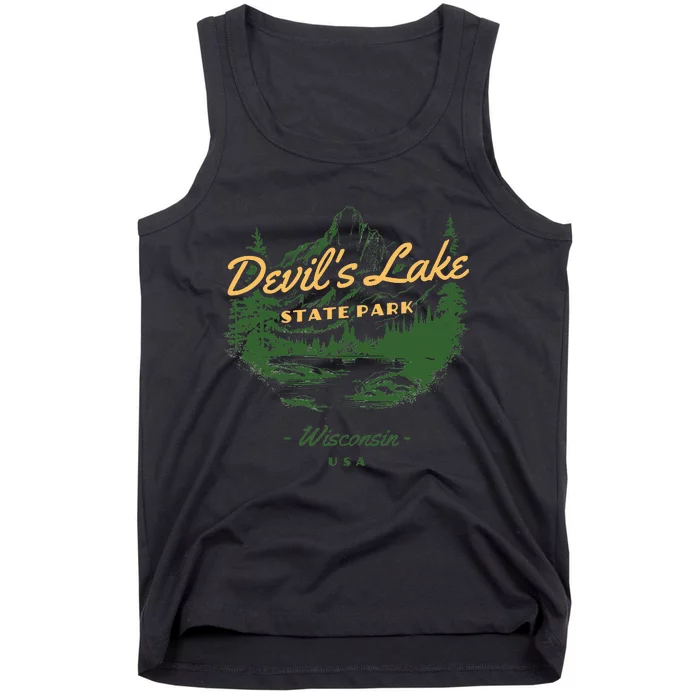 DevilS Lake State Park Wisconsin Retro Vintage Tank Top