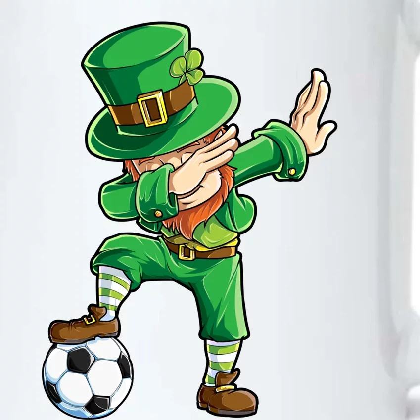 Dabbing Leprechaun St Patricks Day Soccer Sports Gift Black Color Changing Mug