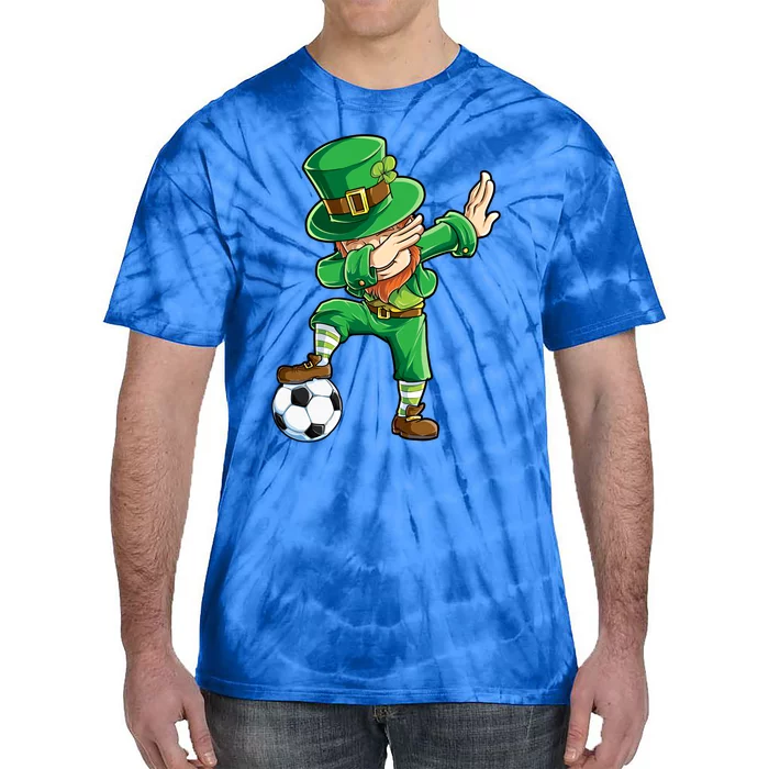 Dabbing Leprechaun St Patricks Day Soccer Sports Gift Tie-Dye T-Shirt