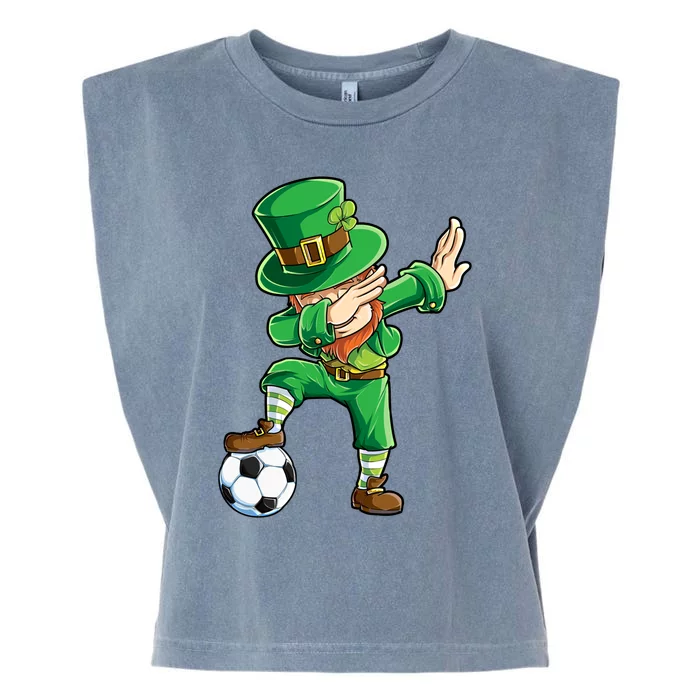 Dabbing Leprechaun St Patricks Day Soccer Sports Gift Garment-Dyed Women's Muscle Tee