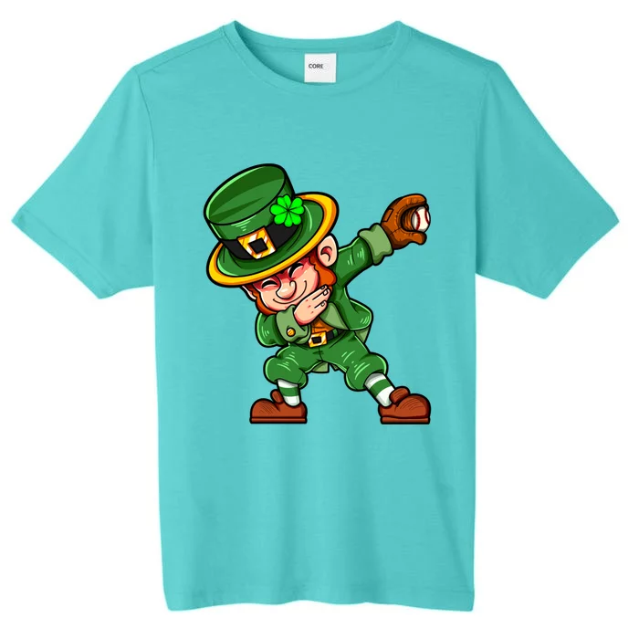 Dabbing Leprechaun Shamrock St Patricks Day Catcher Baseball Gift ChromaSoft Performance T-Shirt