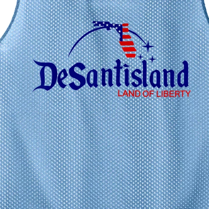 DeSantisLand Land State Of Liberty Florida Map Patriotic Mesh Reversible Basketball Jersey Tank