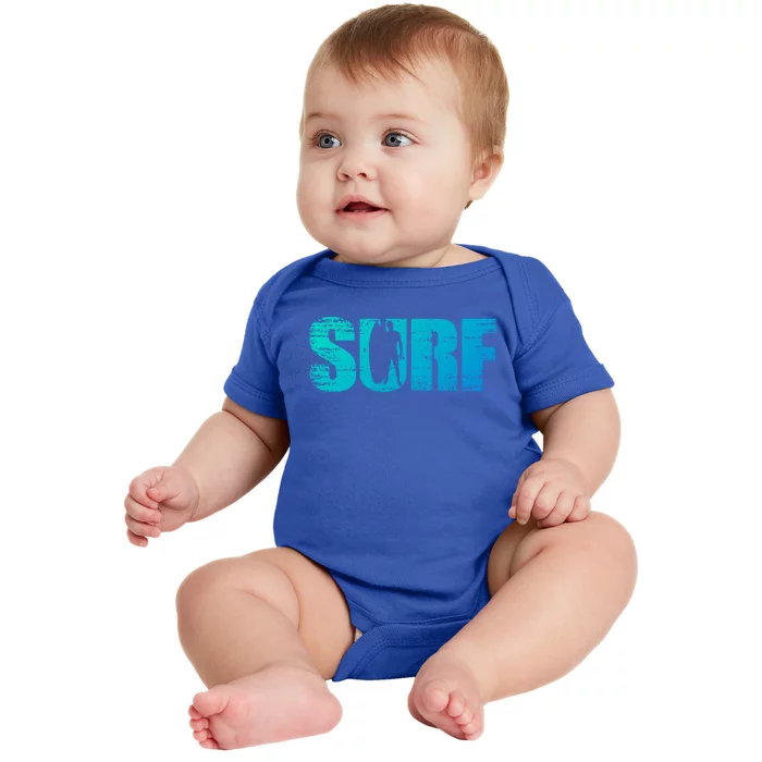 Distressed Look Surfing Gift For Surfers Cute Gift Baby Bodysuit