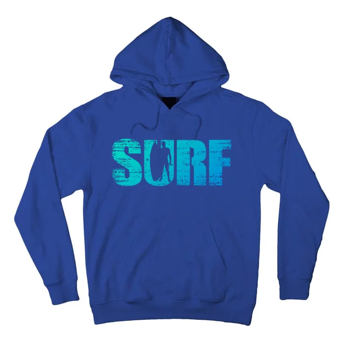 Distressed Look Surfing Gift For Surfers Cute Gift Tall Hoodie