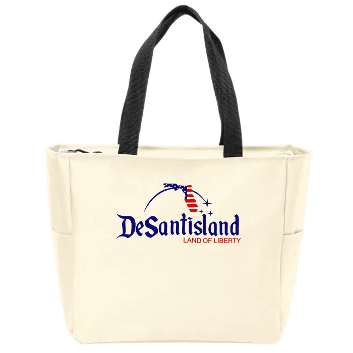 DeSantisLand Land State of Liberty Florida Map Patriotic Zip Tote Bag