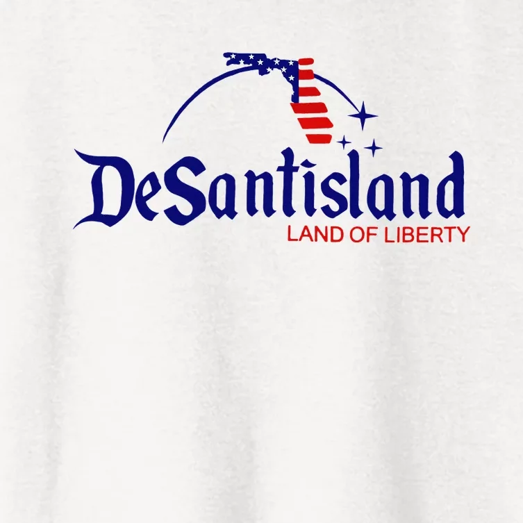 DeSantisLand Land State of Liberty Florida Map Patriotic Women's Crop Top Tee