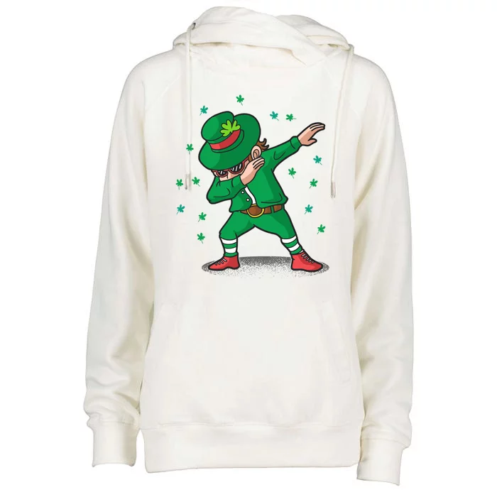 Dabbing Leprechaun St Patricks Day Party Womens Funnel Neck Pullover Hood