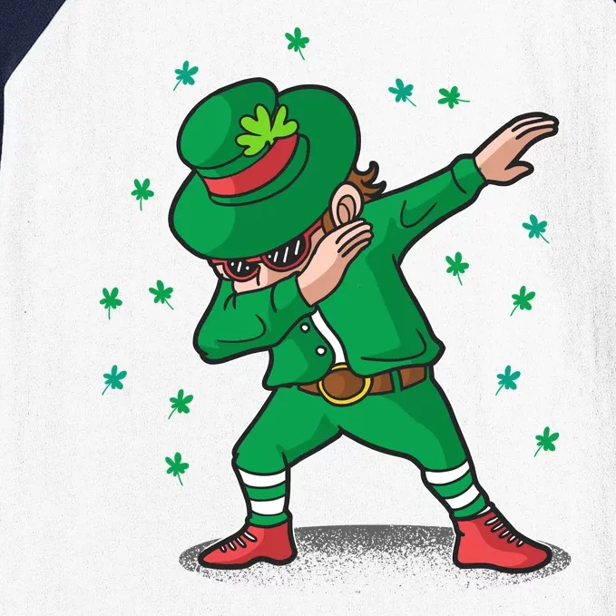 Dabbing Leprechaun St Patricks Day Party Baseball Sleeve Shirt