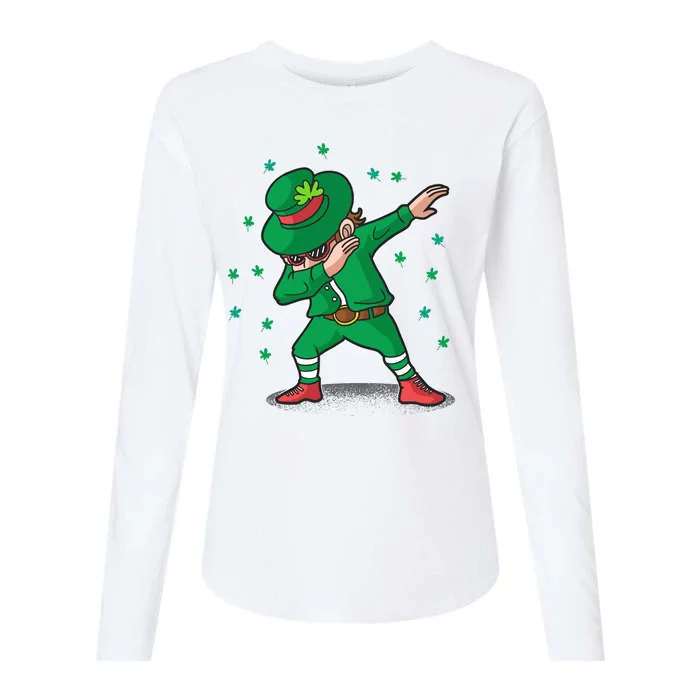 Dabbing Leprechaun St Patricks Day Party Womens Cotton Relaxed Long Sleeve T-Shirt