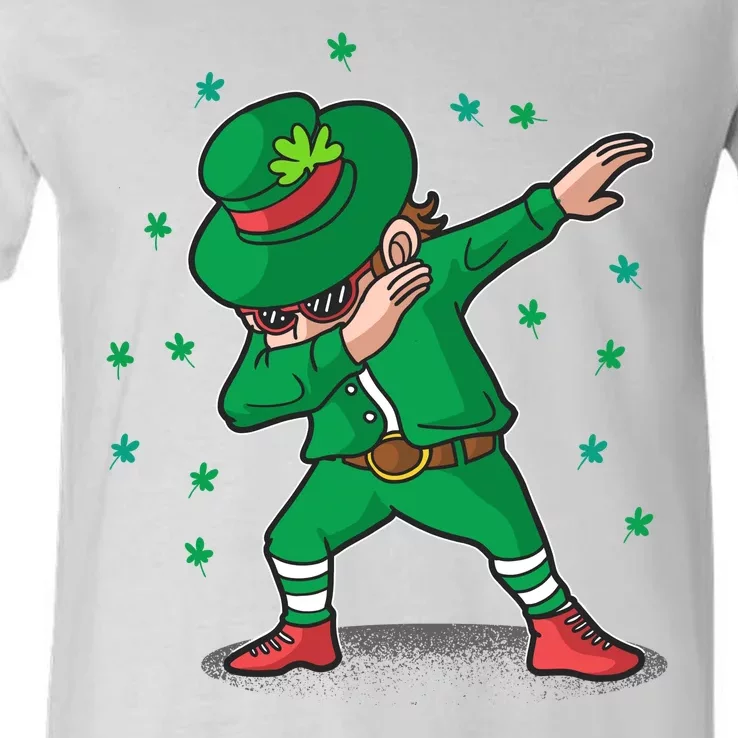 Dabbing Leprechaun St Patricks Day Party V-Neck T-Shirt