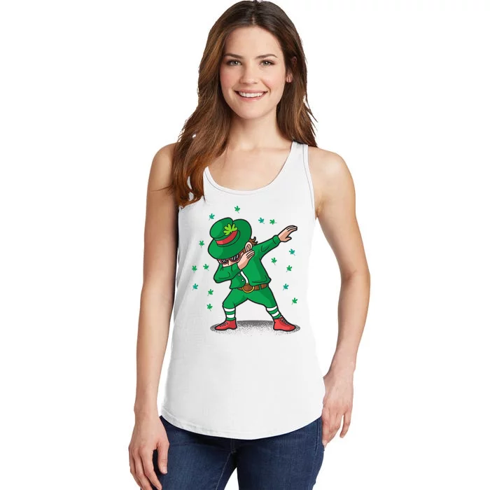 Dabbing Leprechaun St Patricks Day Party Ladies Essential Tank