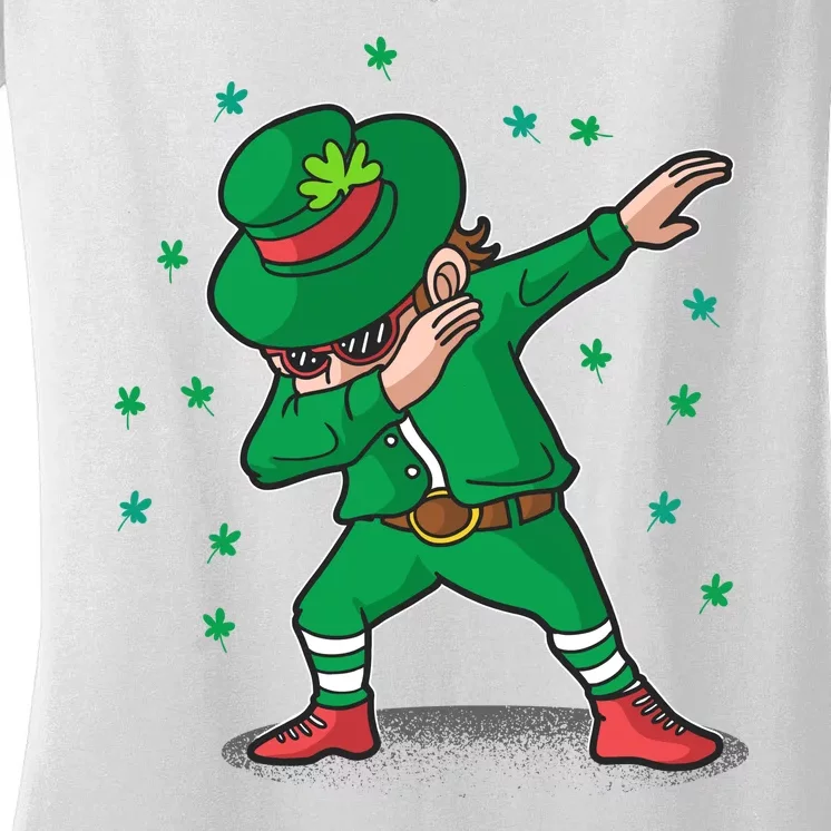 Dabbing Leprechaun St Patricks Day Party Women's V-Neck T-Shirt