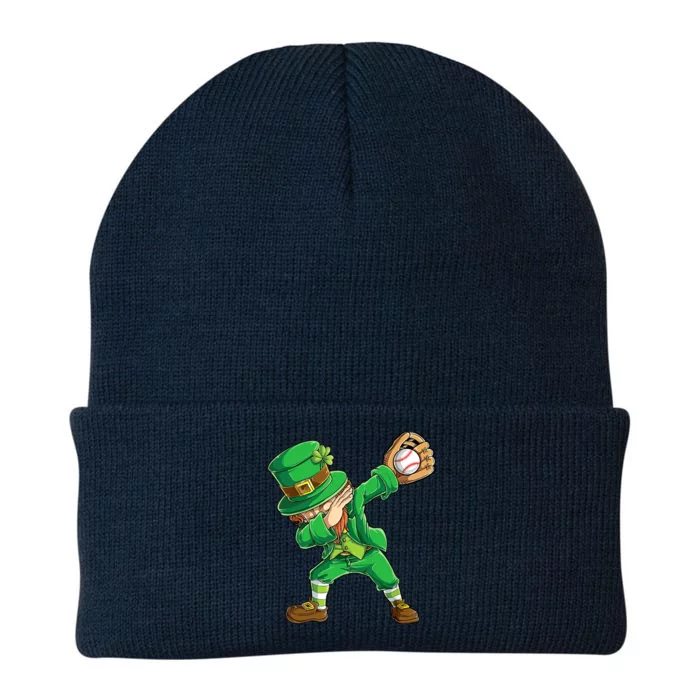 Dabbing Leprechaun St Patricks Day Baseball Catcher Knit Cap Winter Beanie