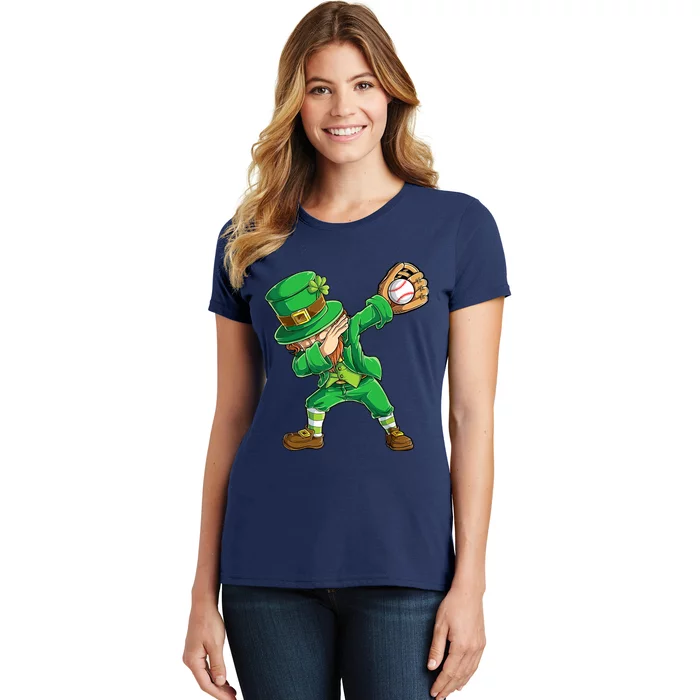 Dabbing Leprechaun St Patricks Day Baseball Catcher Women's T-Shirt