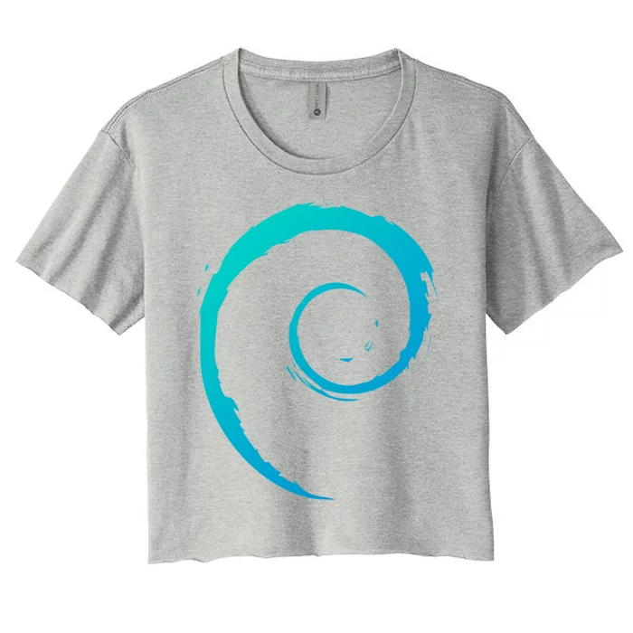 Debian Logo Spiral Minimalist Funny Gift Women's Crop Top Tee