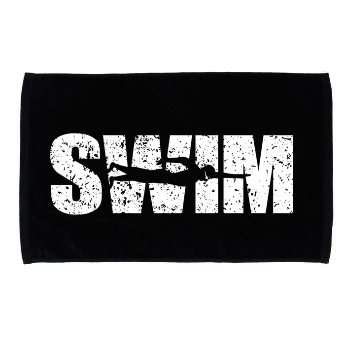 Distressed Look Swimming Gift For Swimmers Gift Microfiber Hand Towel