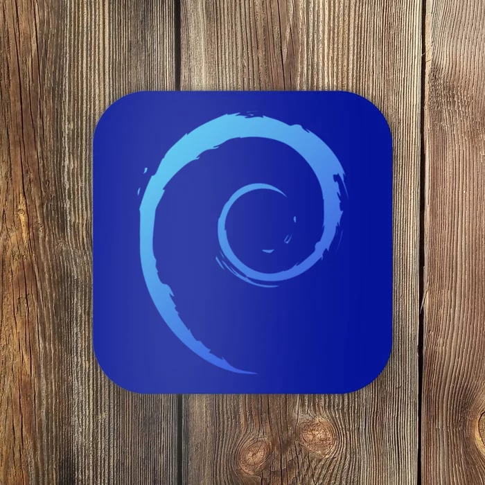 Debian Logo Spiral Minimalist Funny Gift Coaster