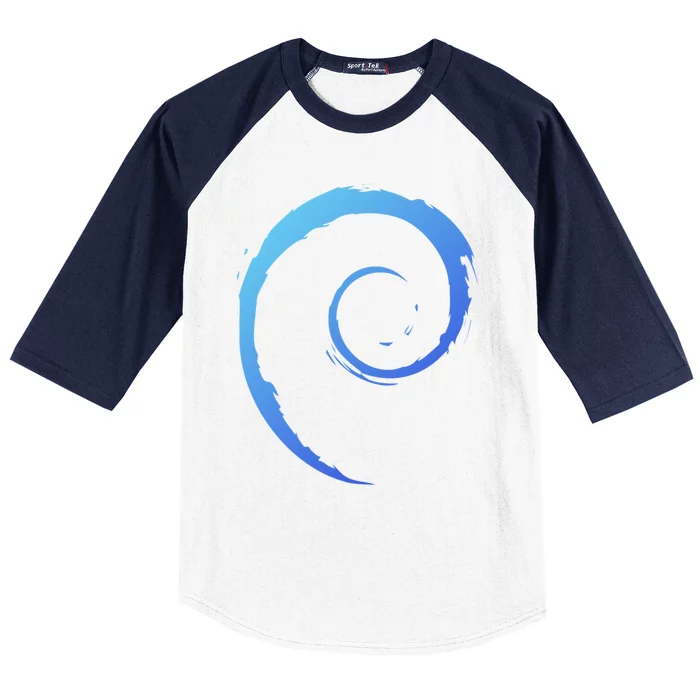 Debian Logo Spiral Minimalist Funny Gift Baseball Sleeve Shirt