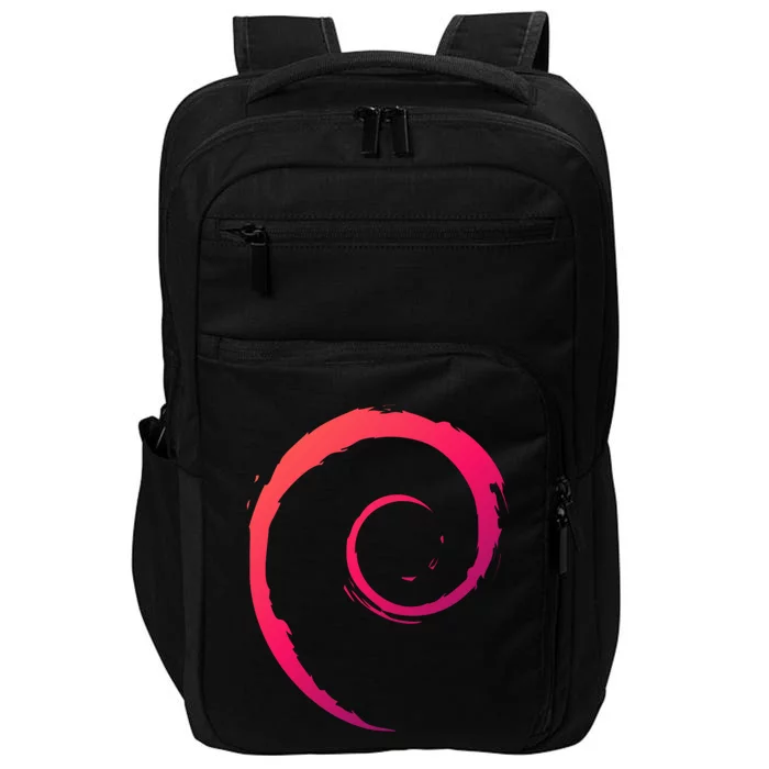 Debian Logo Spiral Minimalist Funny Gift Impact Tech Backpack