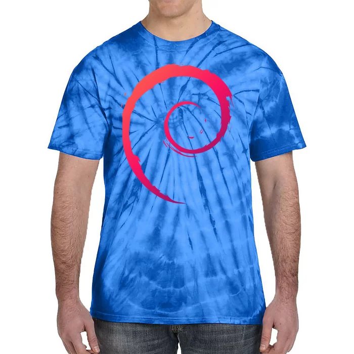 Debian Logo Spiral Minimalist Funny Gift Tie-Dye T-Shirt