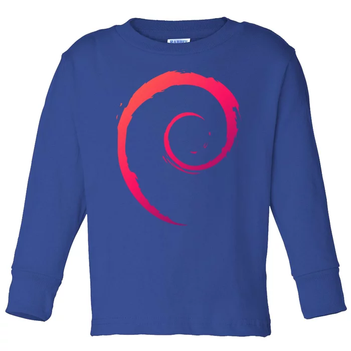 Debian Logo Spiral Minimalist Funny Gift Toddler Long Sleeve Shirt