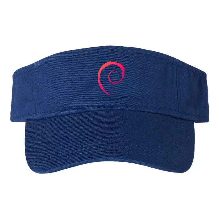 Debian Logo Spiral Minimalist Funny Gift Valucap Bio-Washed Visor