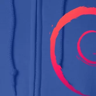 Debian Logo Spiral Minimalist Funny Gift Full Zip Hoodie