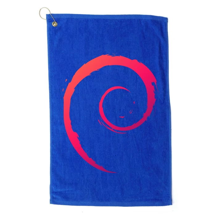 Debian Logo Spiral Minimalist Funny Gift Platinum Collection Golf Towel