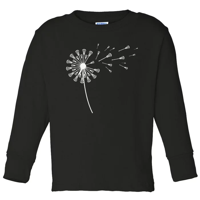 Dandelion Lacrosse Stick for Lacrosse Player Toddler Long Sleeve Shirt