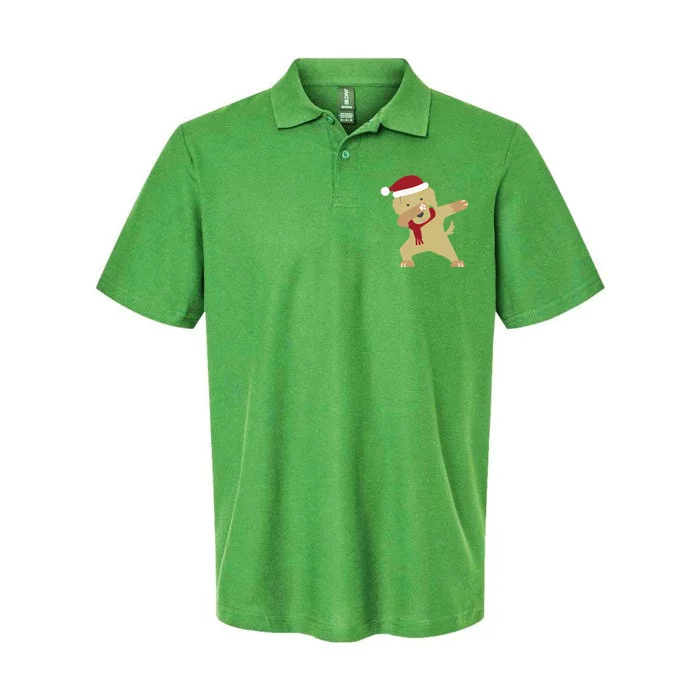 Dabbing Labrador Santa Christmas Softstyle Adult Sport Polo