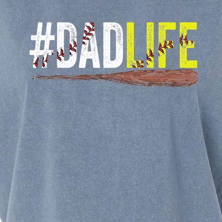 Dad Life Softball Baseball Sports Father's Day Garment-Dyed Women's Muscle Tee