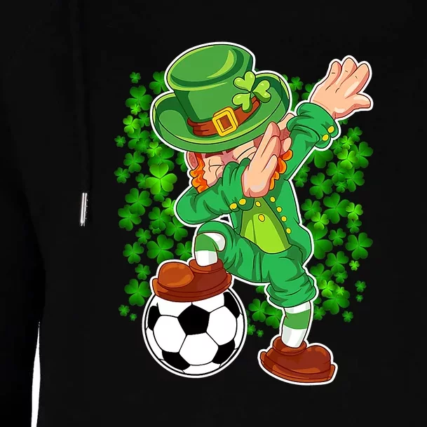 Dabbing Leprechaun Soccer St Patrick's Day Boys Kids Sports Womens Funnel Neck Pullover Hood