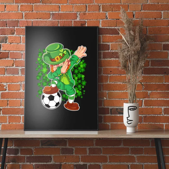 Dabbing Leprechaun Soccer St Patrick's Day Boys Kids Sports Poster