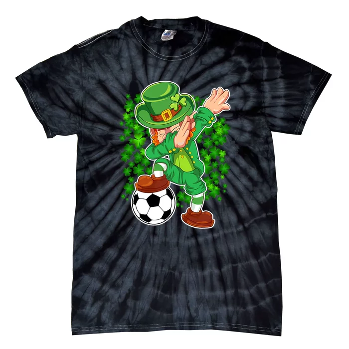 Dabbing Leprechaun Soccer St Patrick's Day Boys Kids Sports Tie-Dye T-Shirt