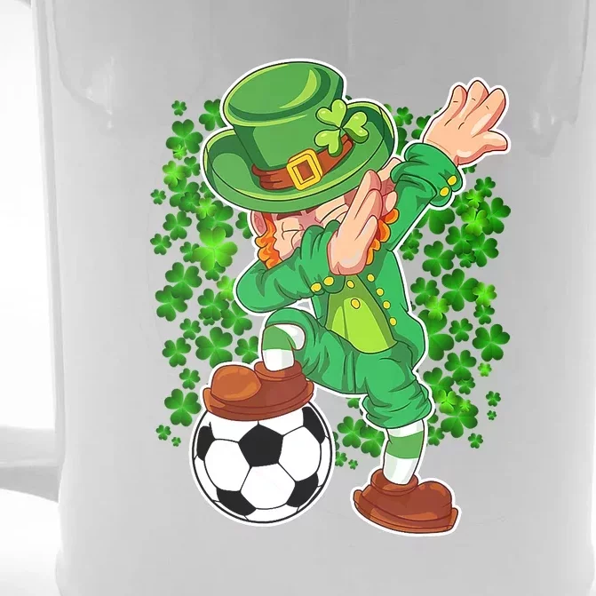 Dabbing Leprechaun Soccer St Patrick's Day Boys Kids Sports Front & Back Beer Stein