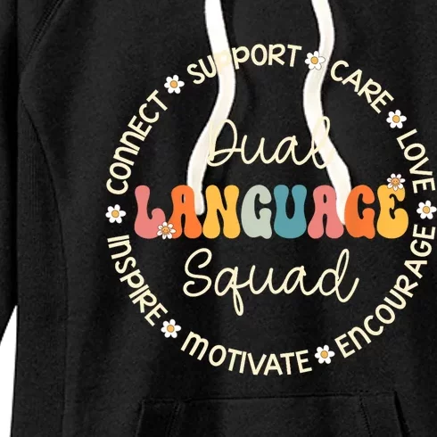 Dual Language Squad Appreciation Week Back To School Women's Fleece Hoodie