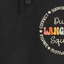 Dual Language Squad Appreciation Week Back To School Dry Zone Grid Performance Polo