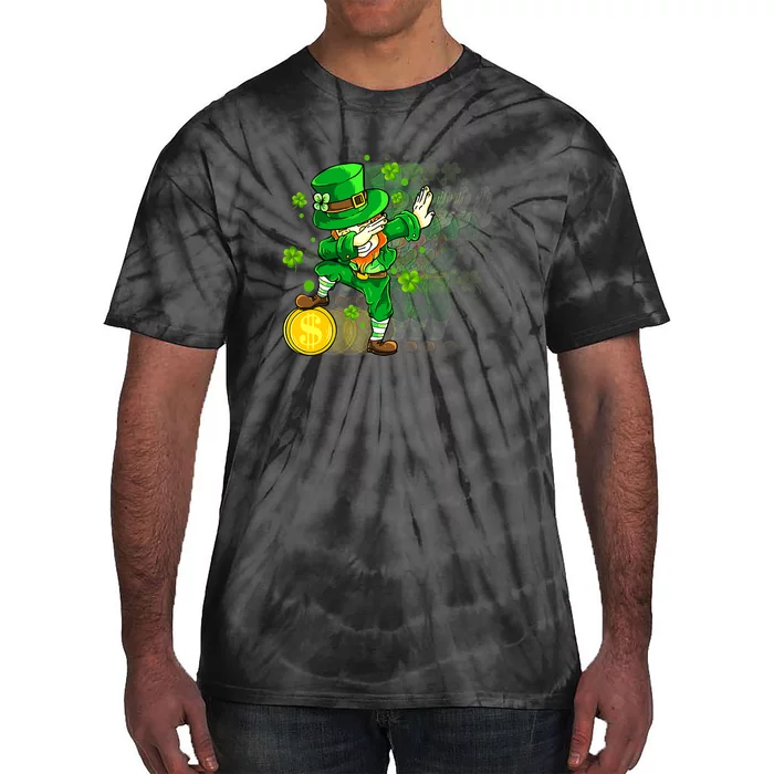 Dabbing Leprechaun St Patricks Day Boys Kids Men Dab Tie-Dye T-Shirt