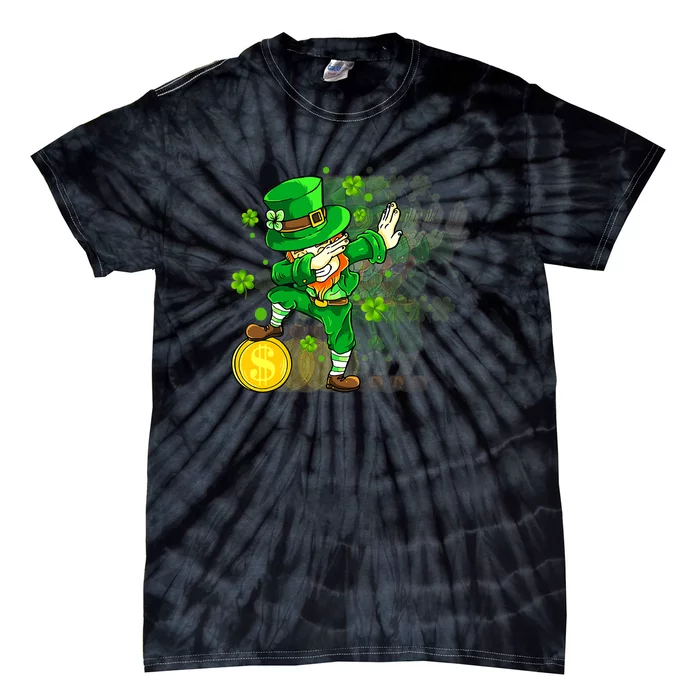 Dabbing Leprechaun St Patricks Day Boys Kids Men Dab Tie-Dye T-Shirt